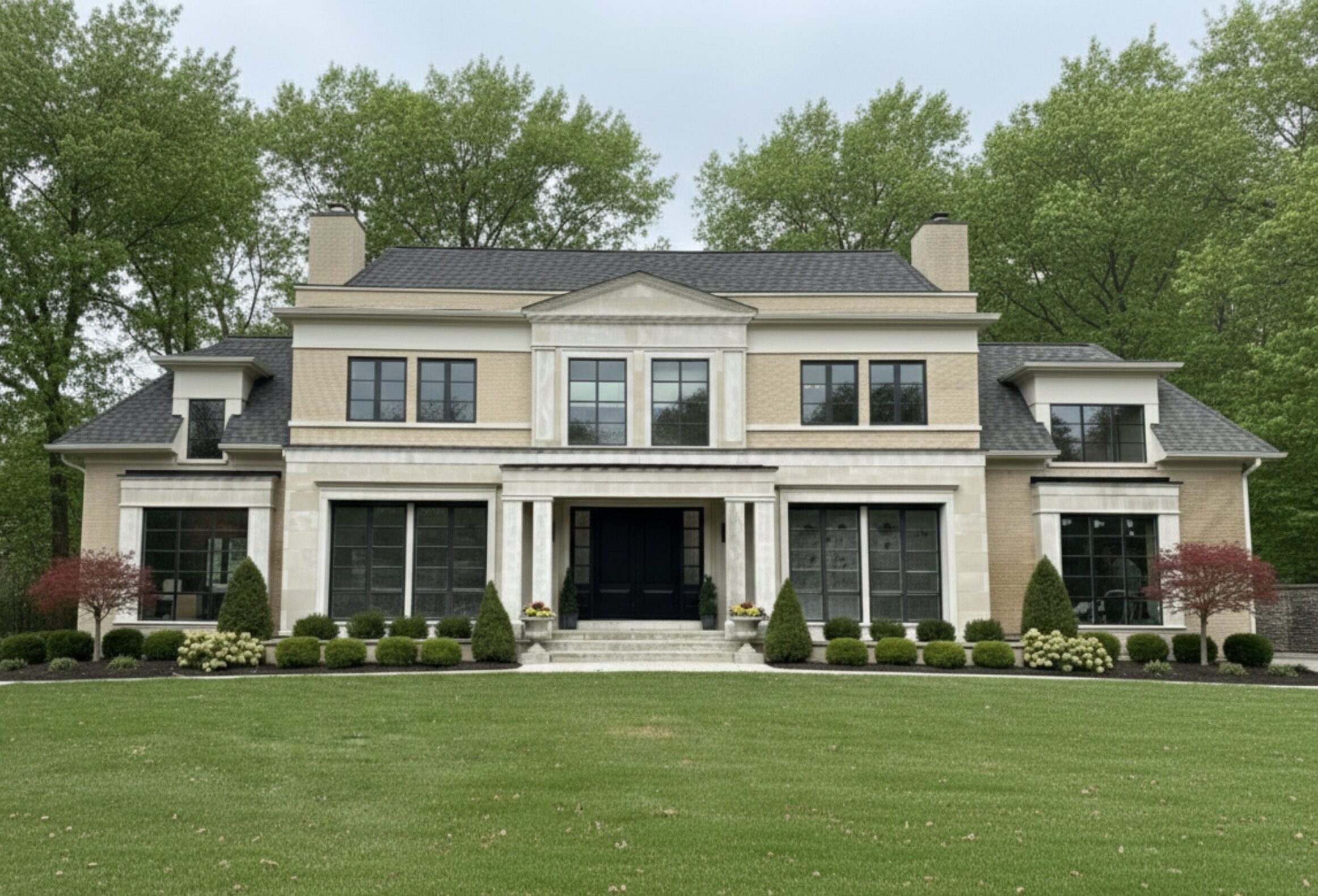 Grand estate custom home exterior in Oakville built by Prasada Custom Homes